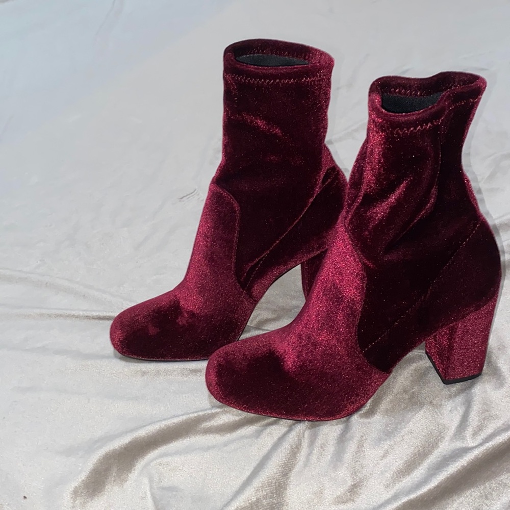 New In Box Red Velvet Boots